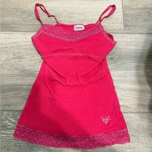 Justice Fuchsia Cami with Silver Lace